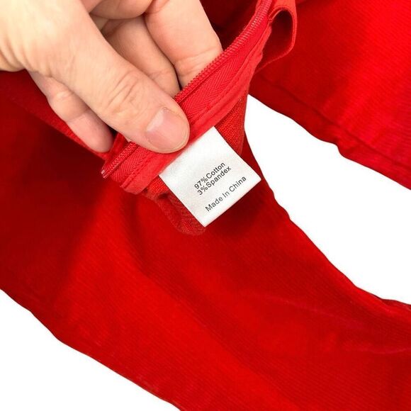 Tuckernuck red‎ corduroy Ashford pants Size S high rise four-way stretch cropped - Picture 9 of 9